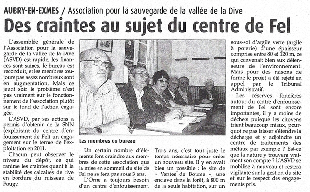 Le Journal de l'Orne - Des craintes au sujet du centre de Fel - Jeudi 11 juin 2009